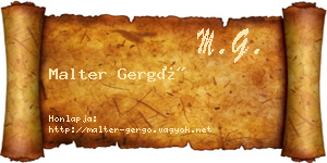 Malter Gergő névjegykártya