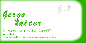 gergo malter business card